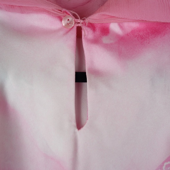 Lorena Conti Paris Pink Sleeveless Top w/ Scarf Collar Made In France, Size 2 - Picture 11 of 16